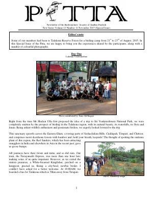 PITTA newsletter cover – Talakona special, November 2015