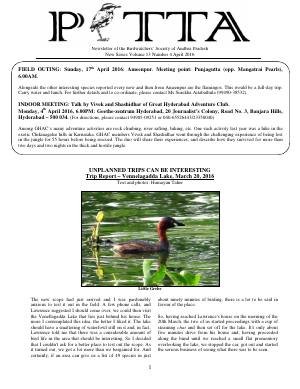 PITTA newsletter cover – April 2016