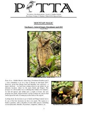 PITTA newsletter cover – Sattal/Pangot special, April 2016