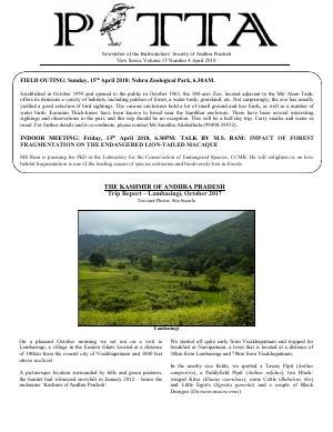 PITTA newsletter cover – April 2018