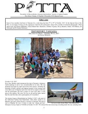 PITTA newsletter cover – Tanzania special, November 2018